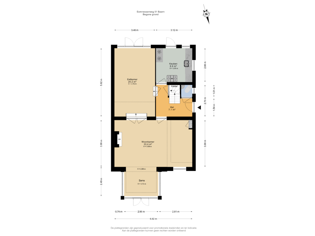 Bekijk plattegrond van Begne grond van Eemnesserweg 51