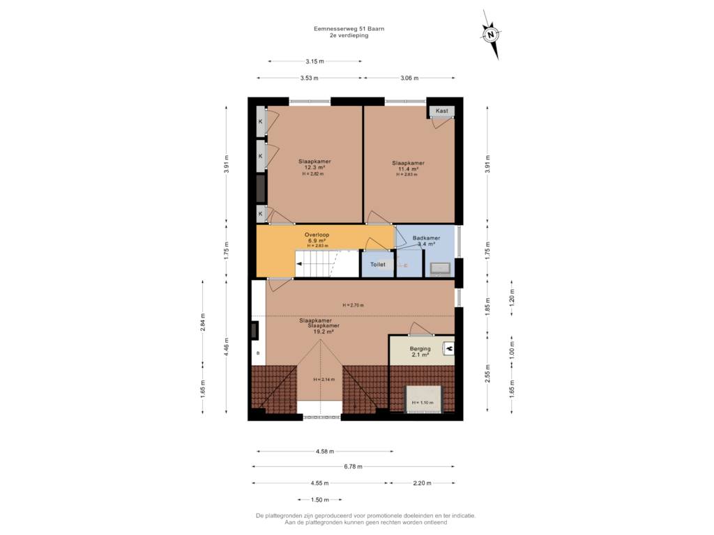 Bekijk plattegrond van 2e verdieping van Eemnesserweg 51