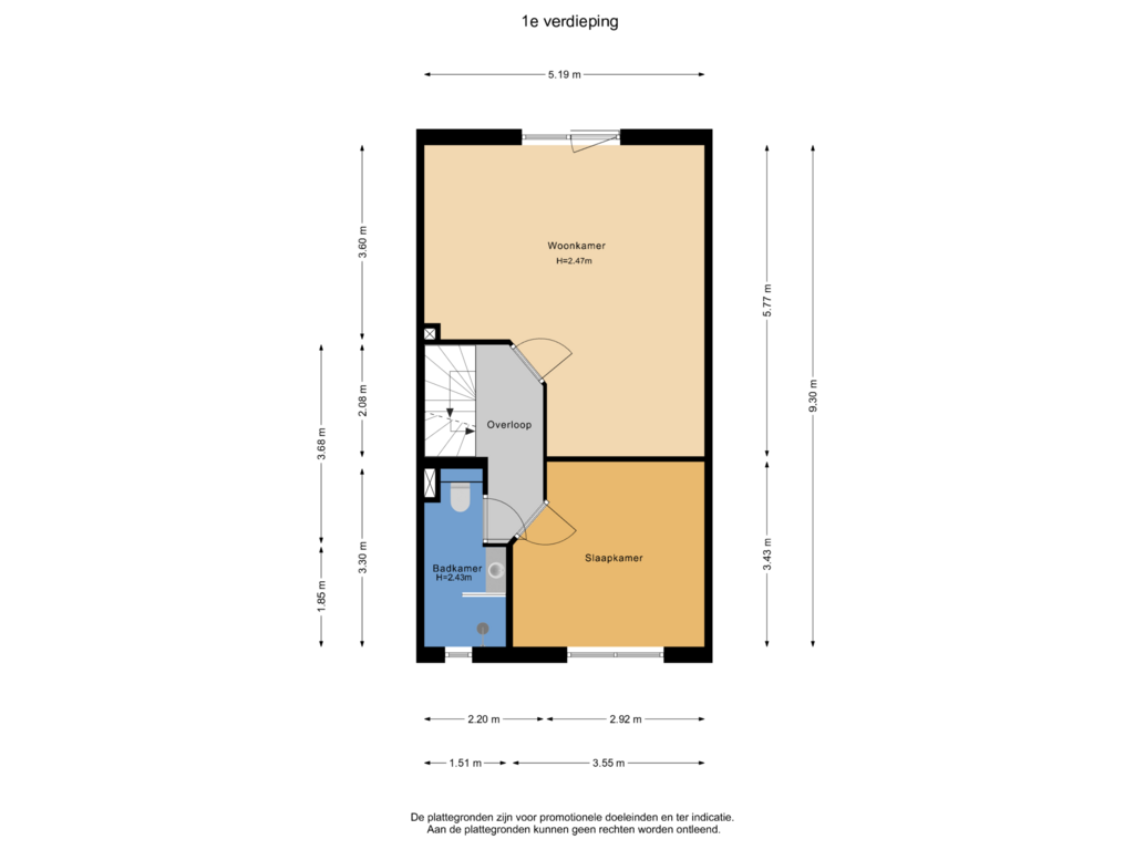 Bekijk plattegrond van 1e verdieping van Lenteklokjestraat 4