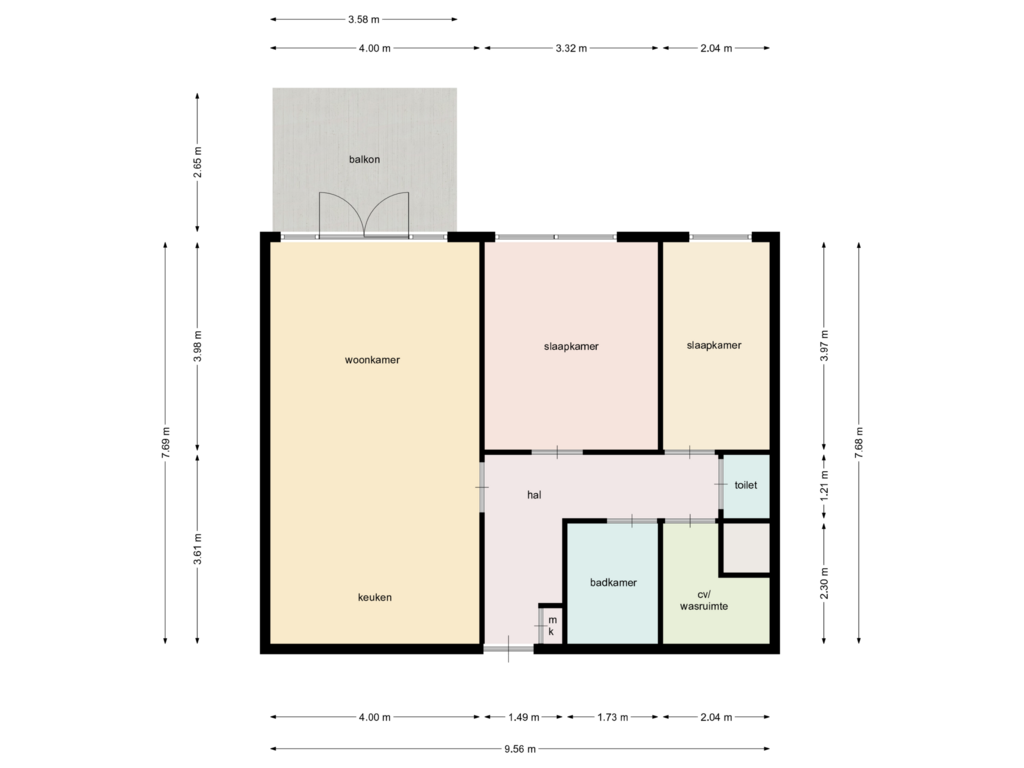 Bekijk plattegrond van Appartement van Maimonideslaan 139