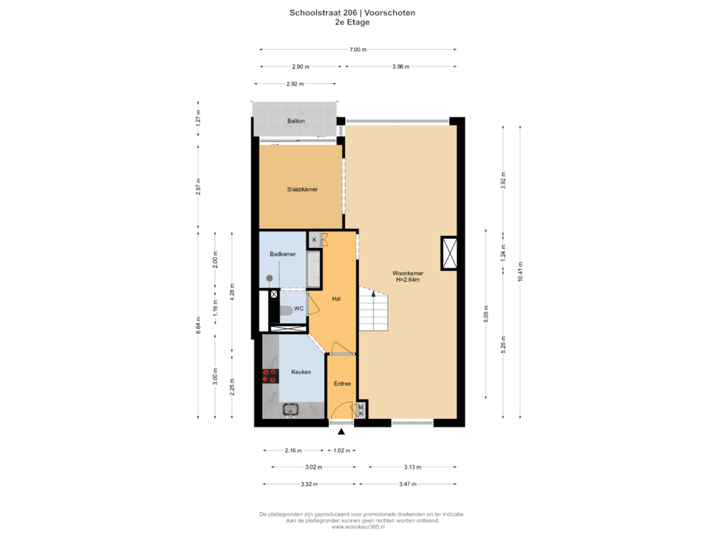 Bekijk plattegrond van 2e Etage van Schoolstraat 206