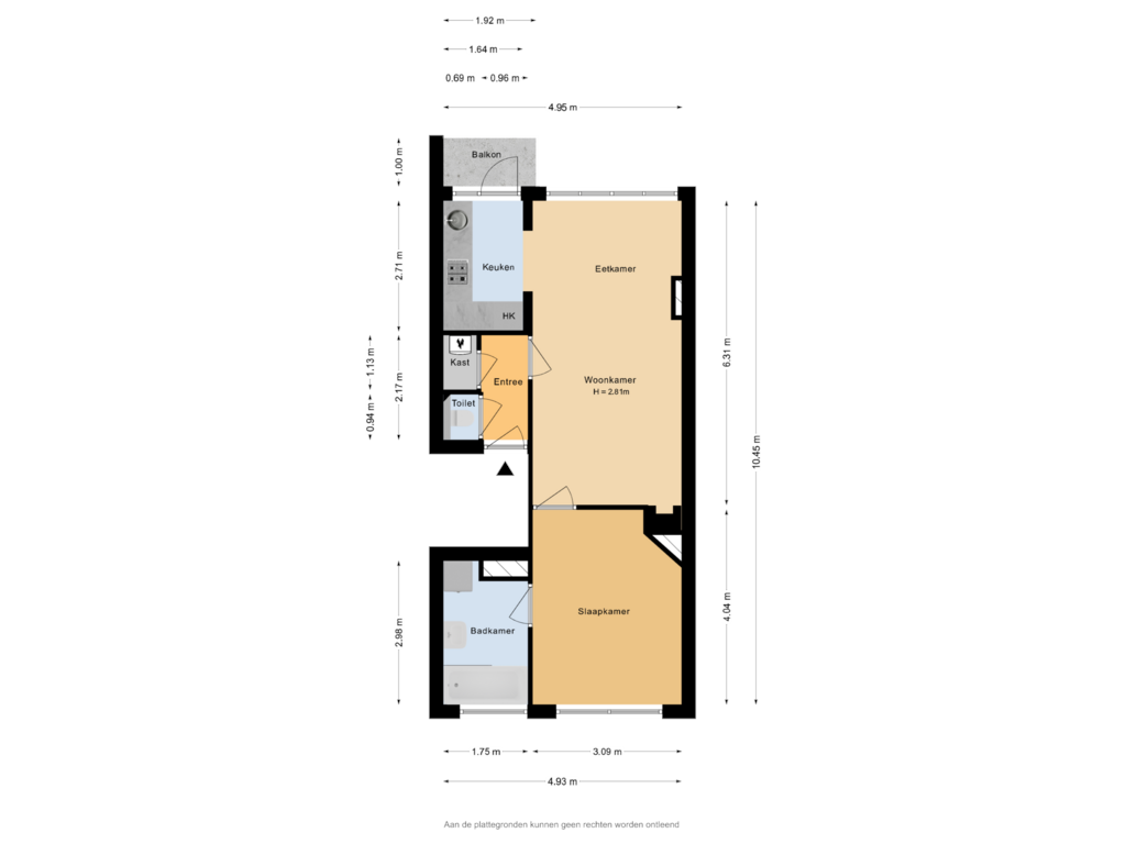 Bekijk plattegrond van Plattegrond van Bergpolderstraat 54-A01