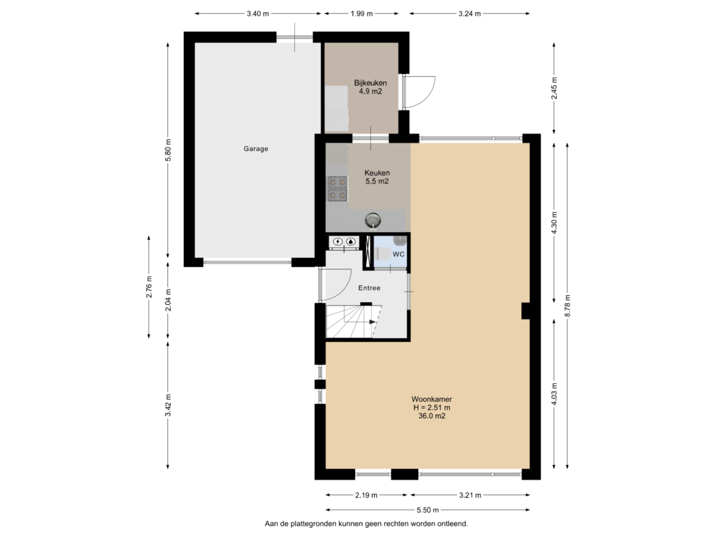 Bekijk plattegrond van Begane Grond van Sybren Valkemastrjitte 5