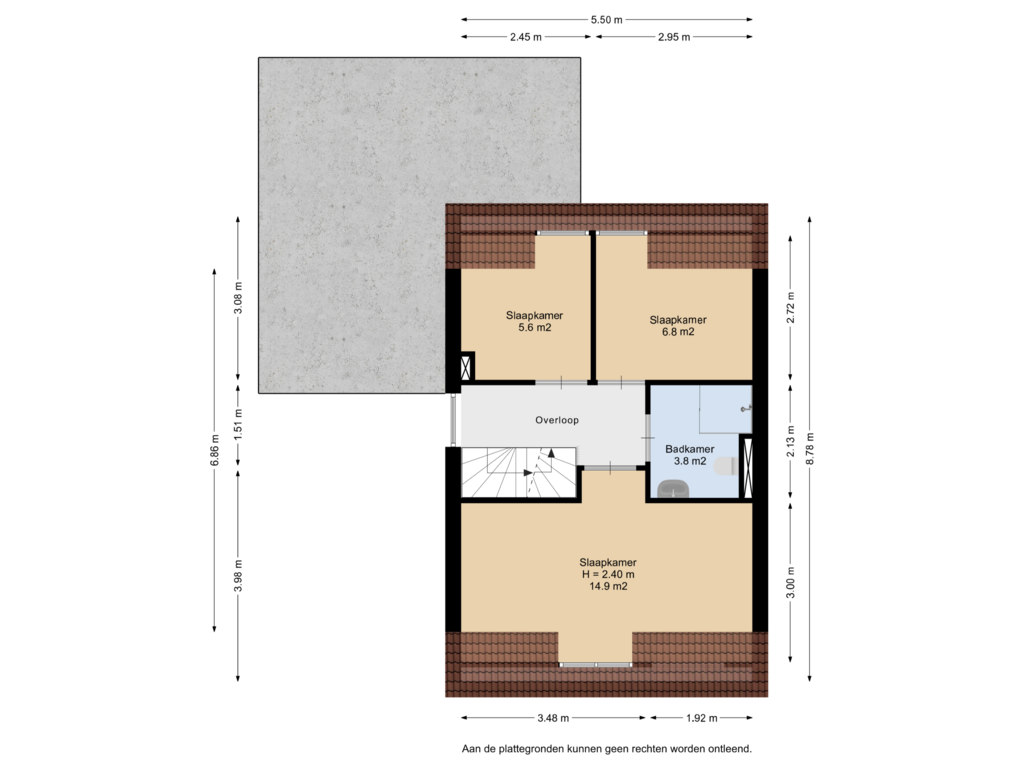 Bekijk plattegrond van 1e Verdieping van Sybren Valkemastrjitte 5