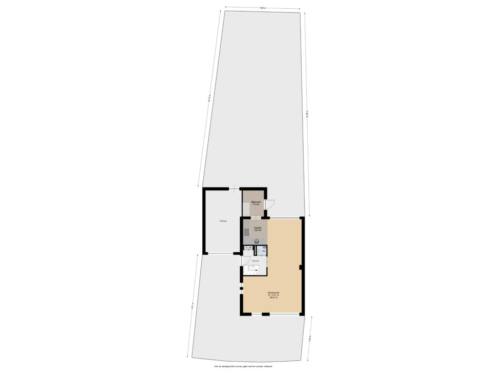 Bekijk plattegrond van Begane Grond Met Tuin van Sybren Valkemastrjitte 5