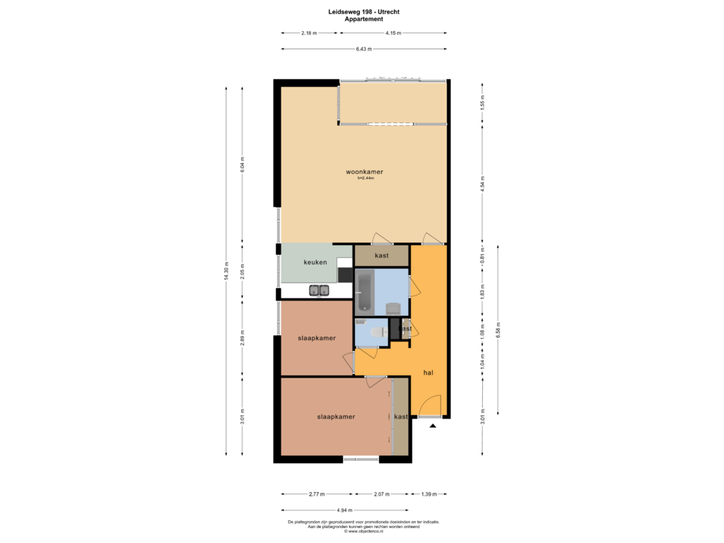 View floorplan of APPARTEMENT of Leidseweg 198