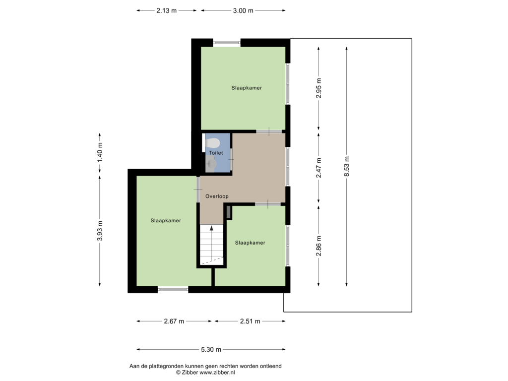 View floorplan of Eerste verdieping of Elzenlaan 3