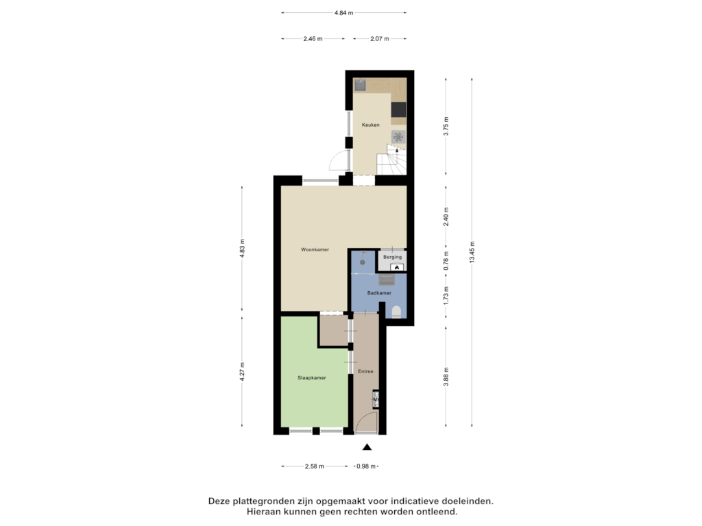 Bekijk plattegrond van Begane Grond van Korte Hansenstraat 8