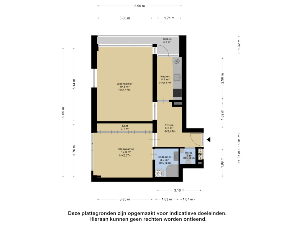 Bekijk plattegrond van Appartement van Burgemeester van Alphenstraat 59-F7