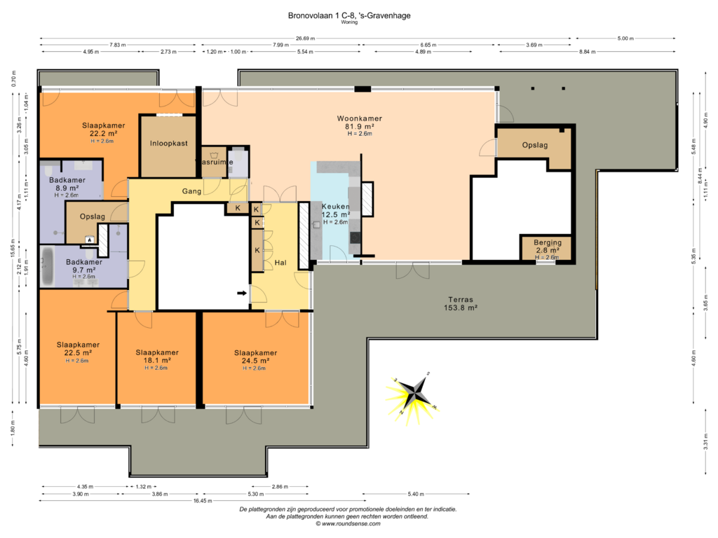 View floorplan of Woning of Bronovolaan 1-C8