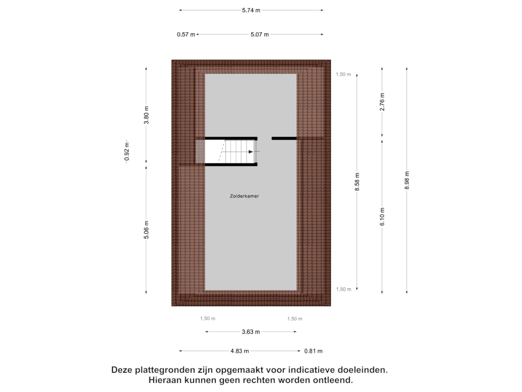 View floorplan of Tweede verdieping of Oude Deldenseweg 7