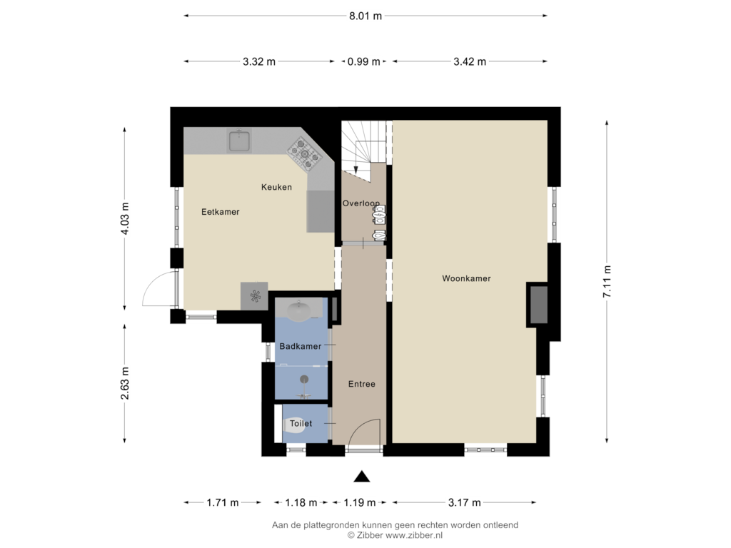 Bekijk plattegrond van Begane Grond van Noord-Ooststraat 1