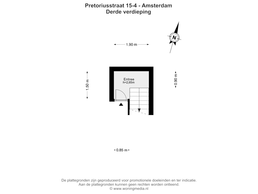 Bekijk plattegrond van 3e_verd van Pretoriusstraat 15-4