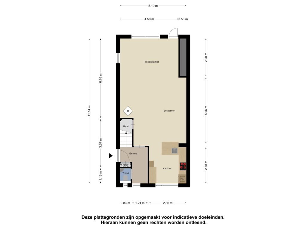 Bekijk plattegrond van Begane Grond van Roegoorn 47