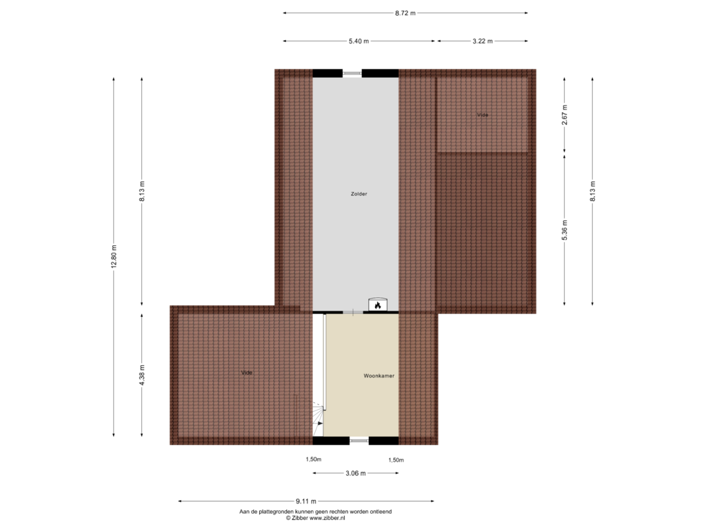 Bekijk plattegrond van Eerste verdieping van Iepenlaan 18 .