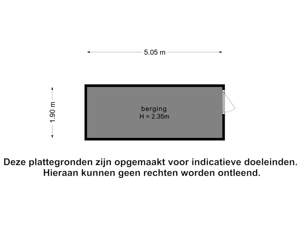 View floorplan of berging of Vaartstraat 1