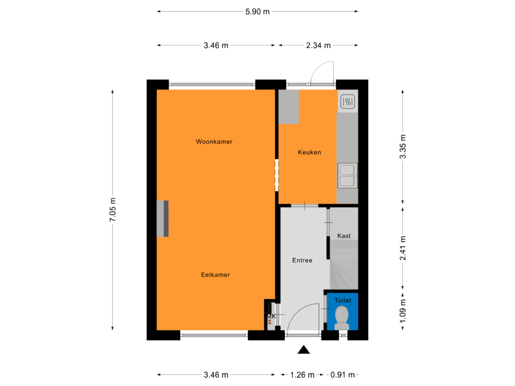 Bekijk plattegrond van Begane Grond van Heusdenseweg 19-A