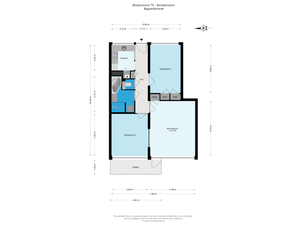 View floorplan of Appartement of Rozenoord 75