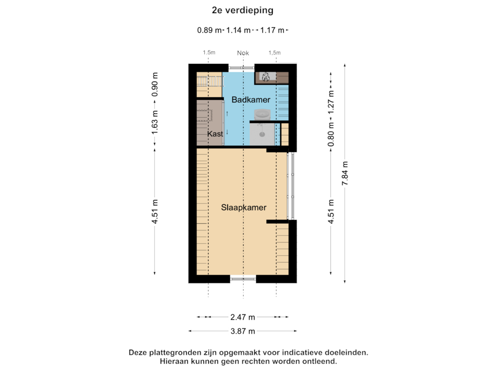 View floorplan of 2e verdieping of Hoogstraat 143