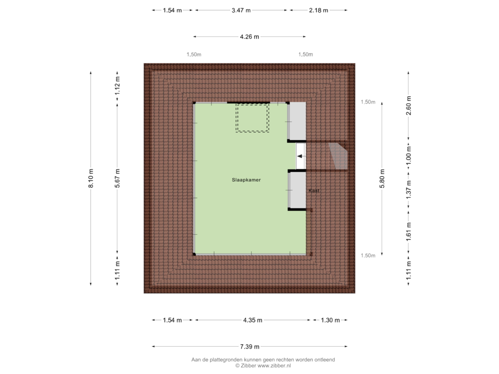 Bekijk plattegrond van Tweede Verdieping van Brandenburglaan 46