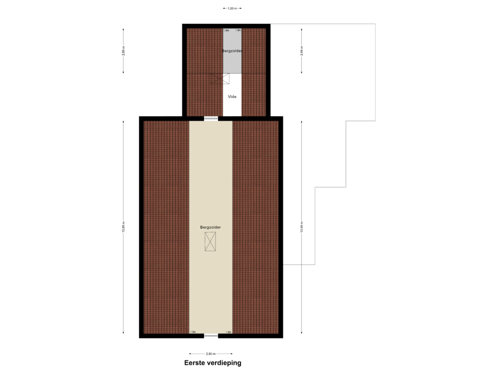 Bekijk plattegrond van Eerste verdieping van Koppelstraat 13