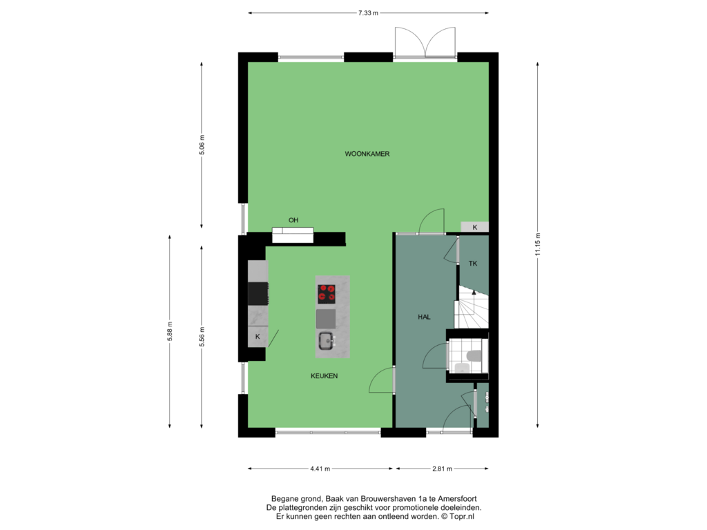 Bekijk plattegrond van Begane grond van Baak van Brouwershaven 1-A