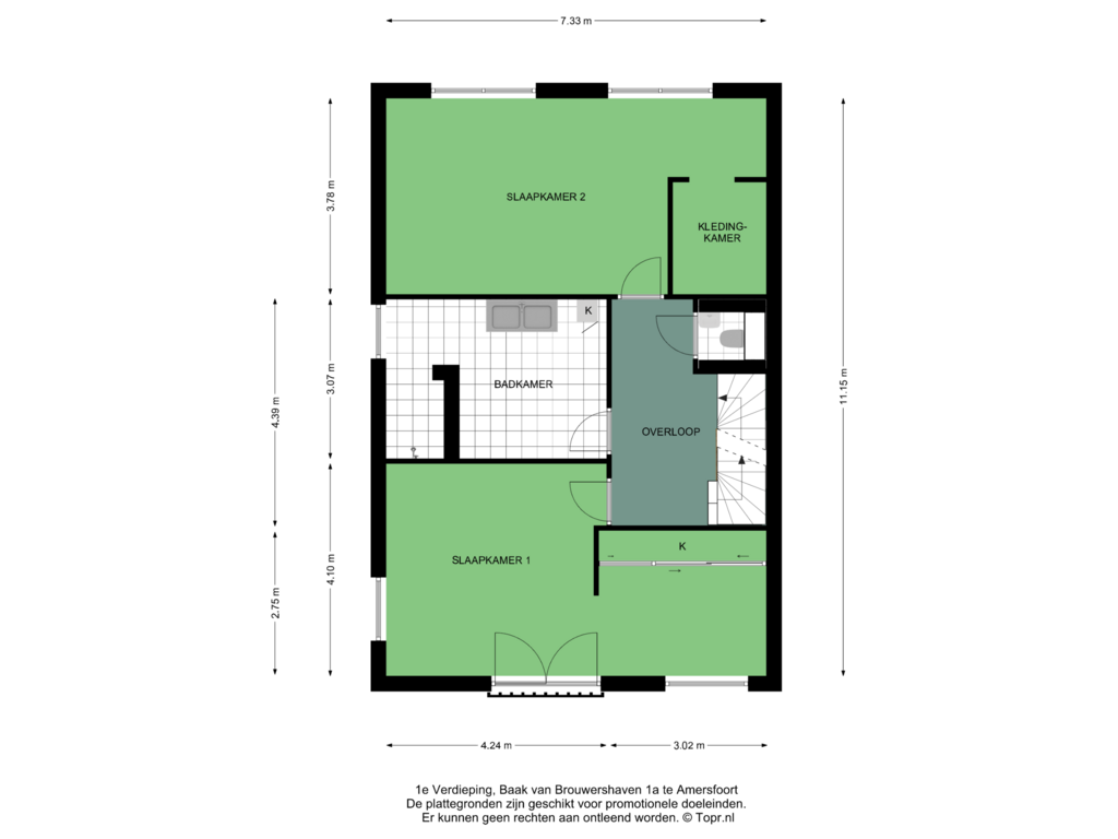 Bekijk plattegrond van 1e Verdieping van Baak van Brouwershaven 1-A