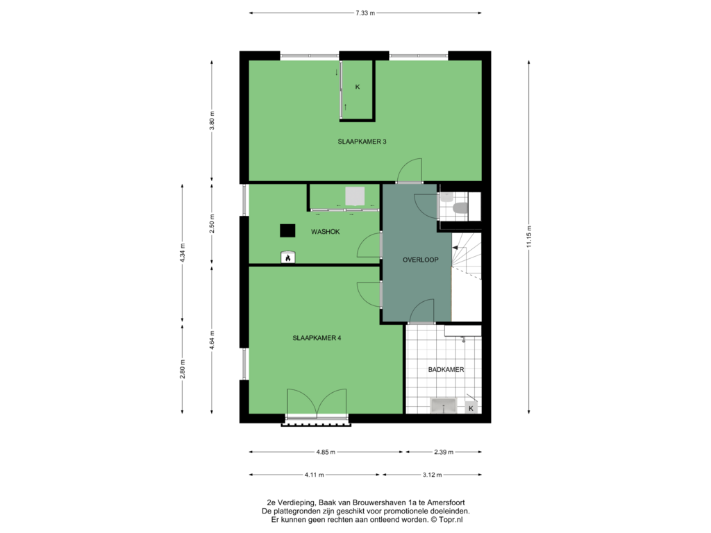 Bekijk plattegrond van 2e Verdieping van Baak van Brouwershaven 1-A