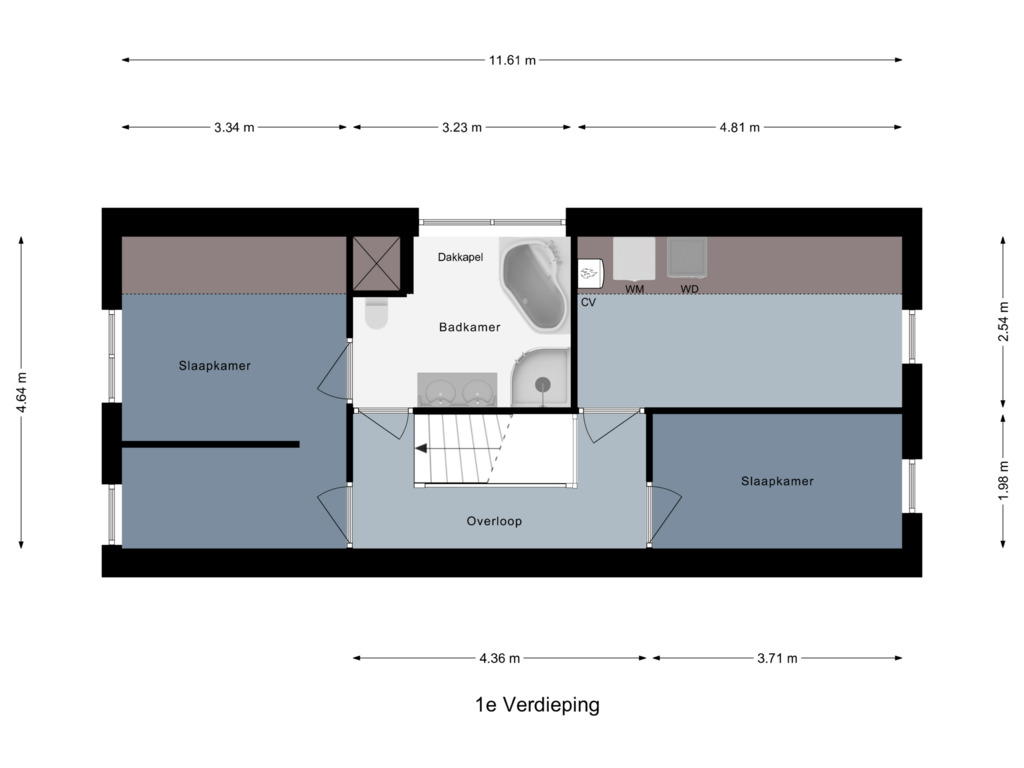 Bekijk plattegrond van 1e Verdieping van Adastraat 14