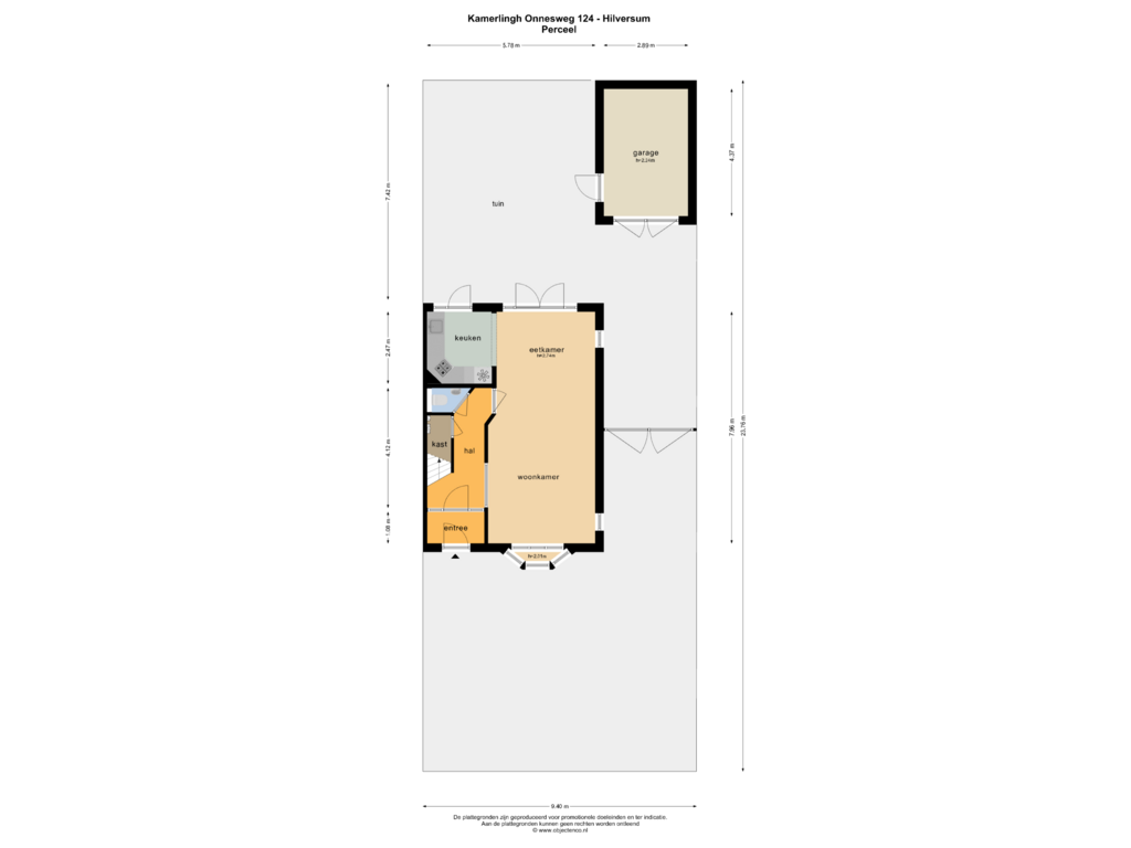 Bekijk plattegrond van PERCEEL van Kamerlingh Onnesweg 124