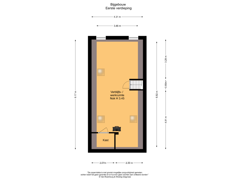 Bekijk plattegrond van Bijgebouw Eerste verdieping van Aaldert 9