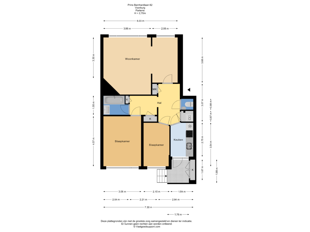 Bekijk plattegrond van Begane grond van Prins Bernhardlaan 62