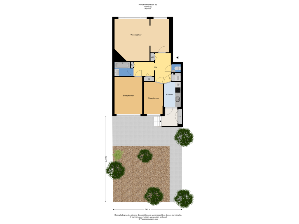 Bekijk plattegrond van Perceel van Prins Bernhardlaan 62