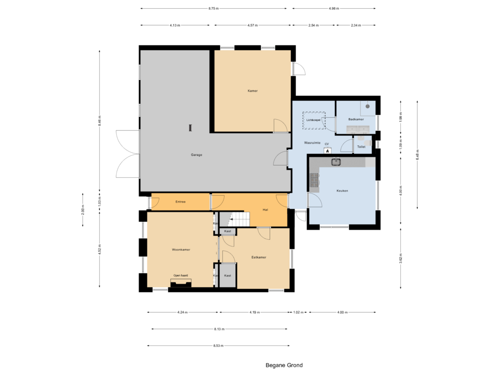 View floorplan of Begane Grond of Zuidweg 3