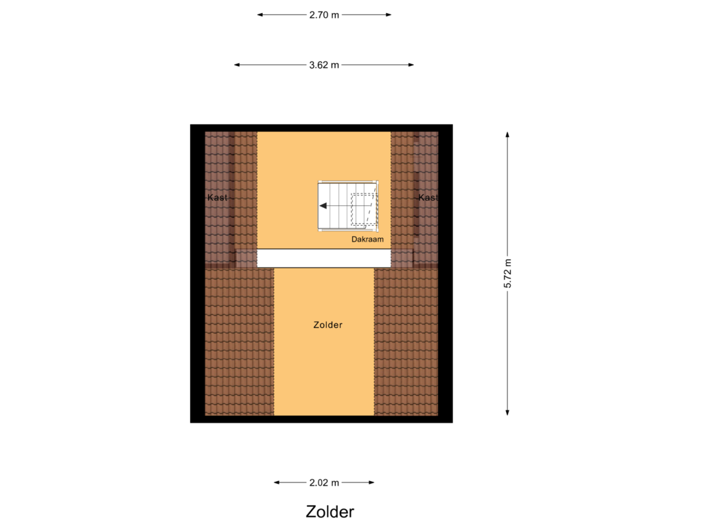 View floorplan of Zolder of Zuidweg 3