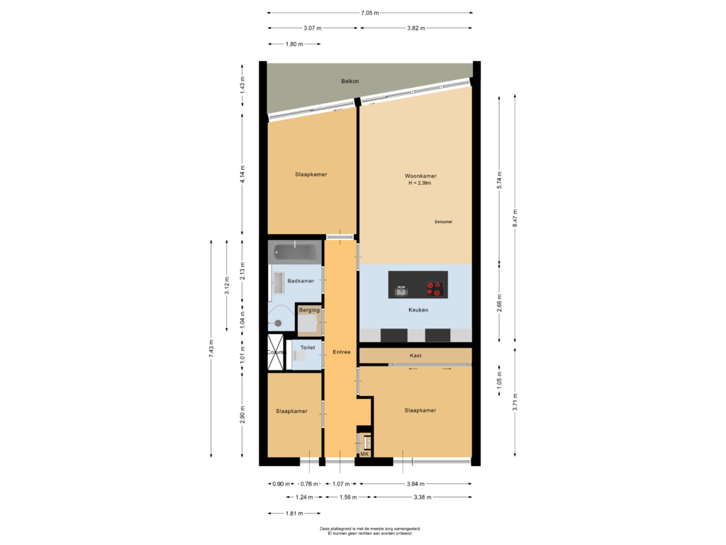 Bekijk plattegrond van Appartement van Librijesteeg 189