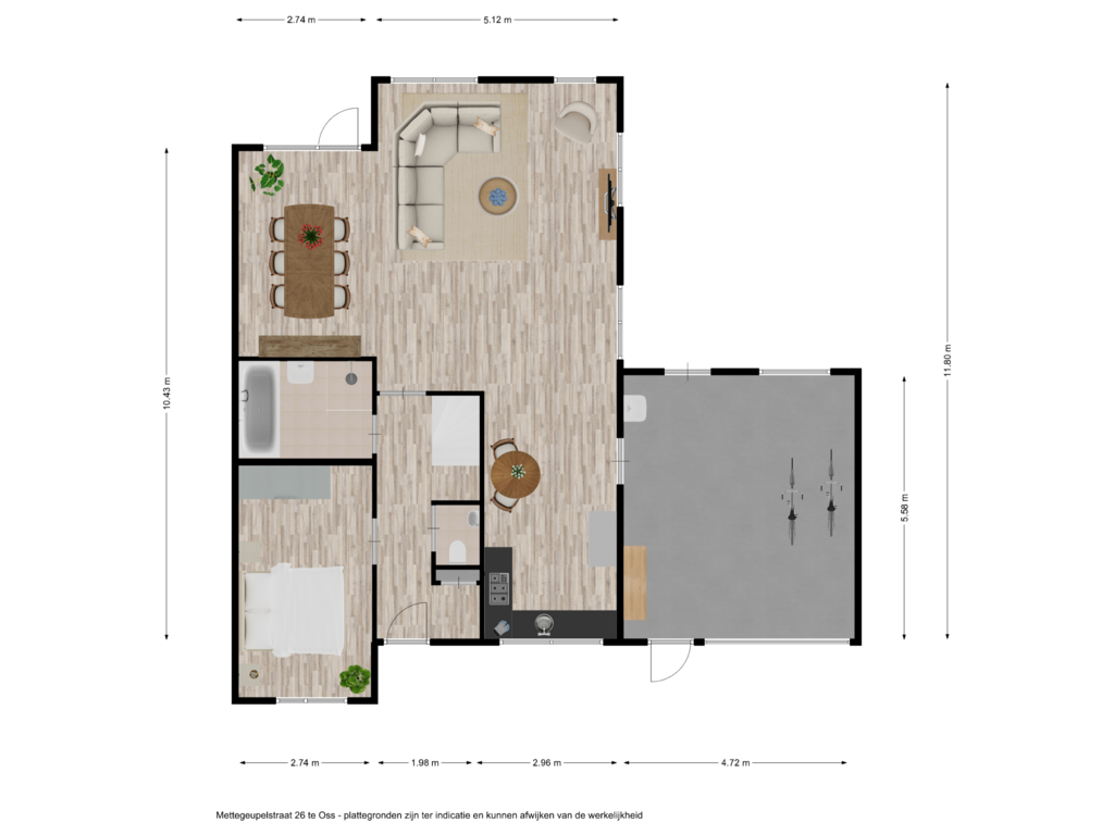 View floorplan of Mettegeupelstraat 26 te Oss - begane grond of Mettegeupelstraat 26