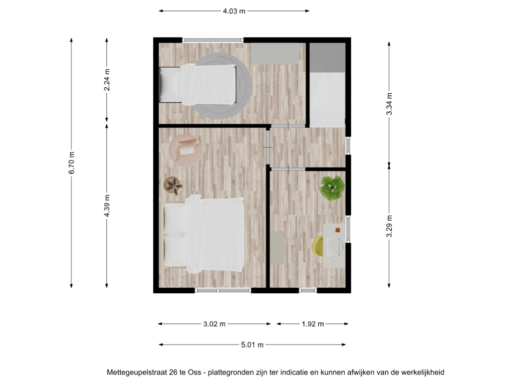 View floorplan of Mettegeupelstraat 26 te Oss - eerste verdieping of Mettegeupelstraat 26