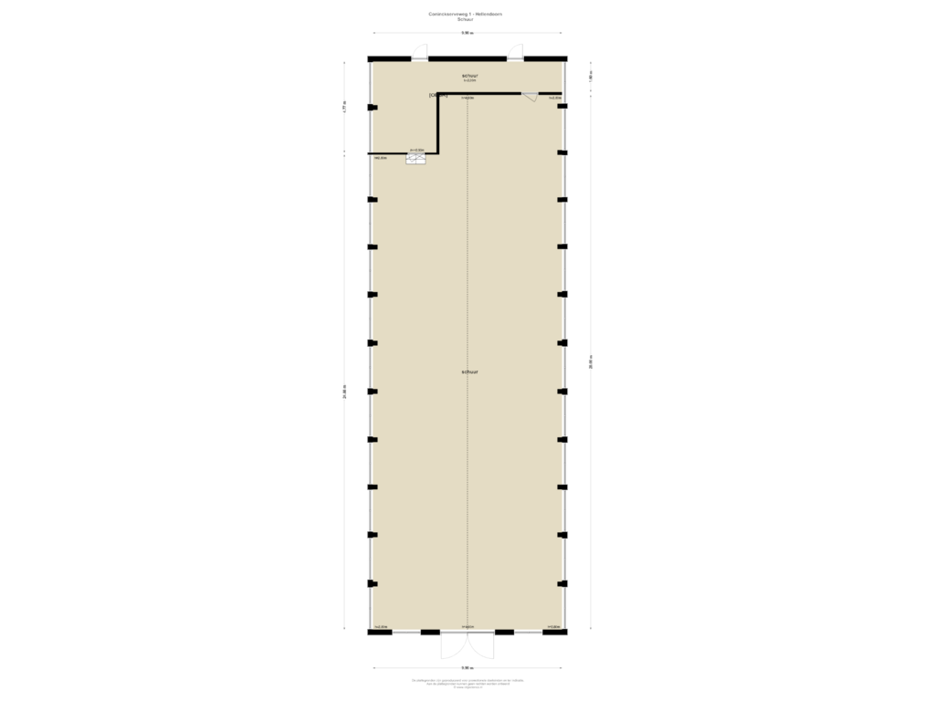 Bekijk plattegrond van SCHUUR van Coninckserveweg 1