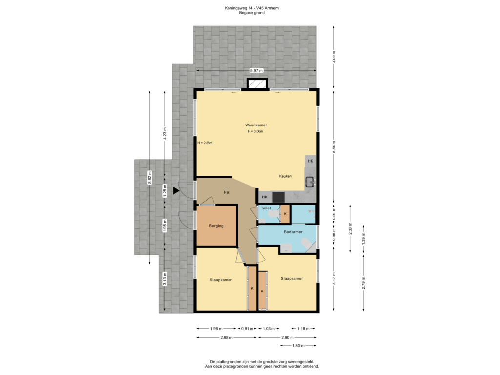 View floorplan of Begane grond of Koningsweg 14-V45