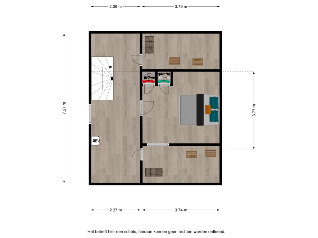 Bekijk plattegrond van 2e verdieping van Gevelsteen 25