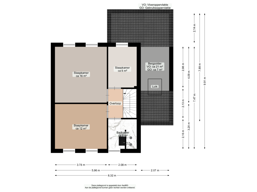 View floorplan of Eerste verdieping of Breukenweg 23