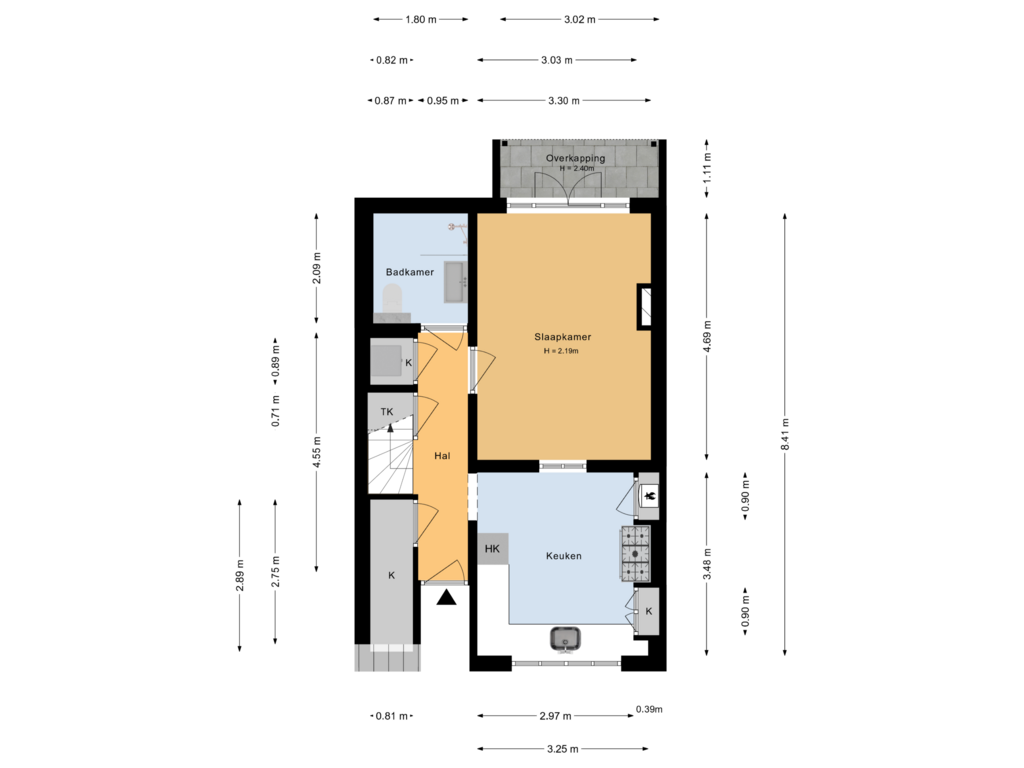 Bekijk plattegrond van Souterrain van Adelaarstraat 41