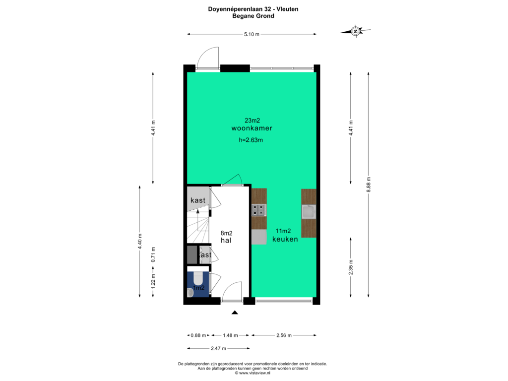 Bekijk plattegrond van BEGANE GROND van Doyennéperenlaan 32