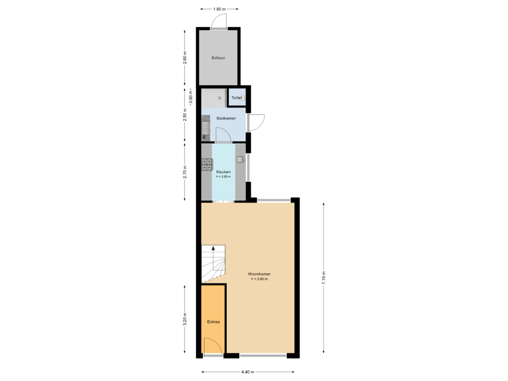 View floorplan of Begane grond of Van Leeuwenhoekstraat 31