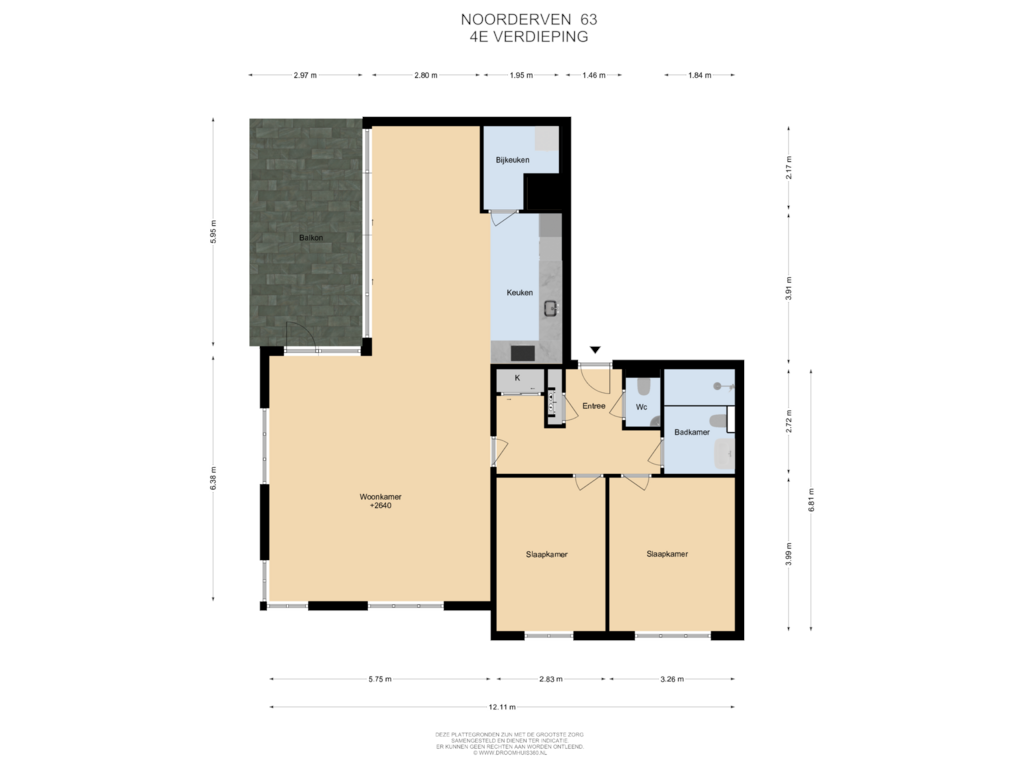 Bekijk plattegrond van 4E Verdieping van Noorderven 63