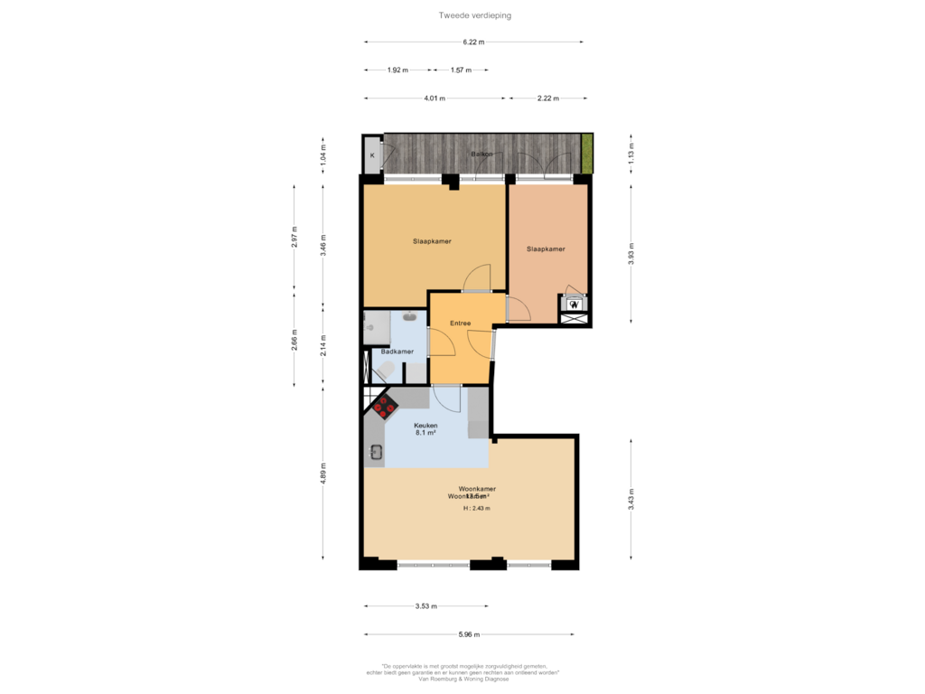 Bekijk plattegrond van Tweede verdieping van Aalsmeerweg 37-2