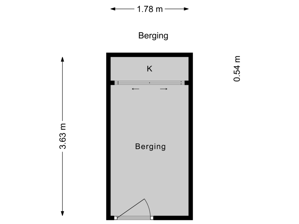 Bekijk plattegrond van Berging van Badhuisweg 8-D