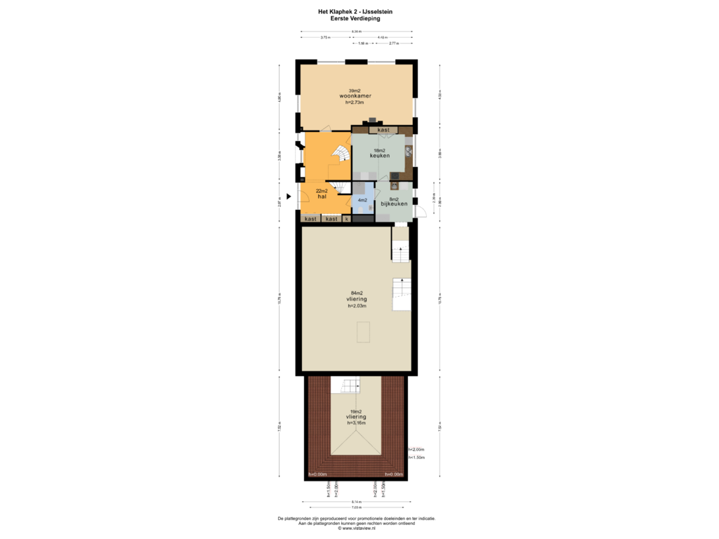 Bekijk plattegrond van EERSTE VERDIEPING van Het Klaphek 2