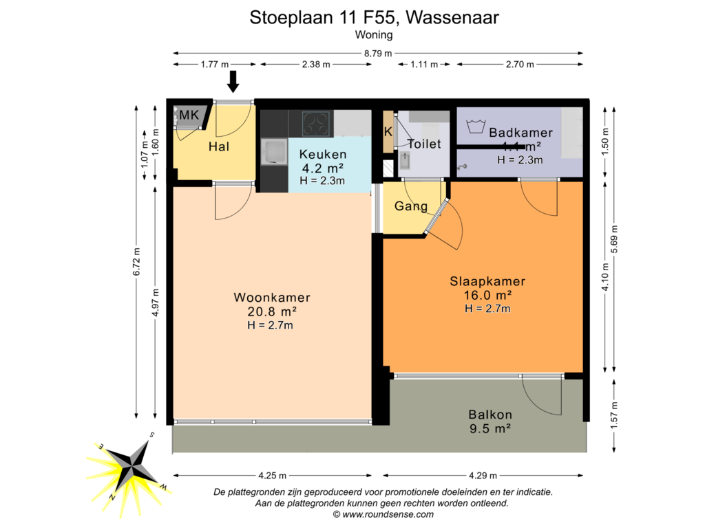 View floorplan of Woning of Stoeplaan 11-F55